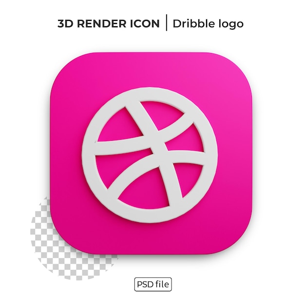 Dribble 3d render logo