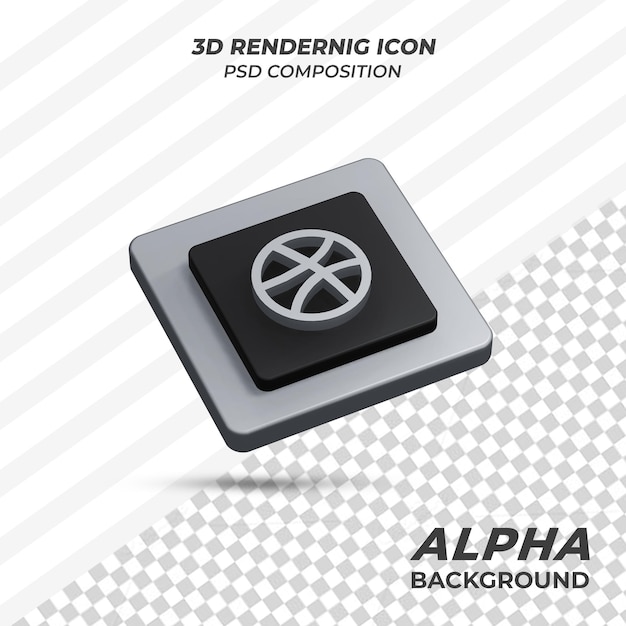 PSD dribble icon in 3d rendering