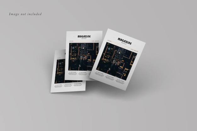 Drie a4-magazines mockup