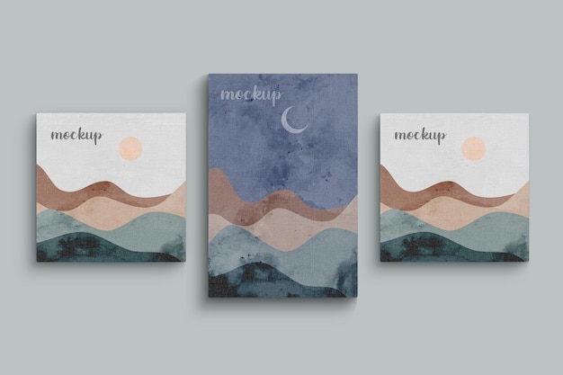 Drie canvas mockup Three