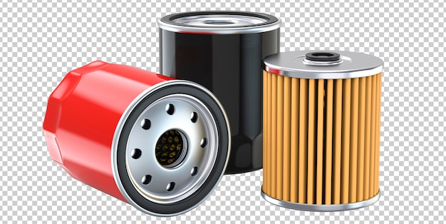 Drie motoroliefilters voor auto's