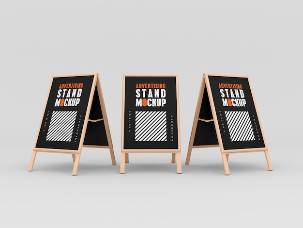 Drie reclamestandaard mockup