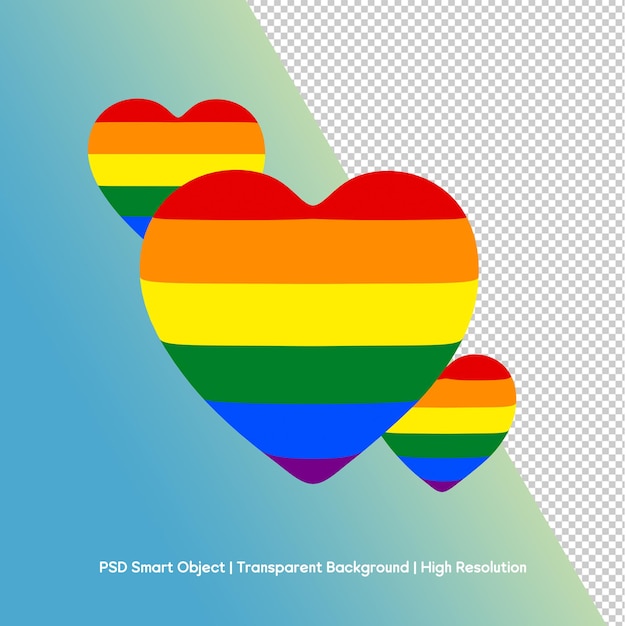 Drie regenboogharten trots Liefde en Acceptatie