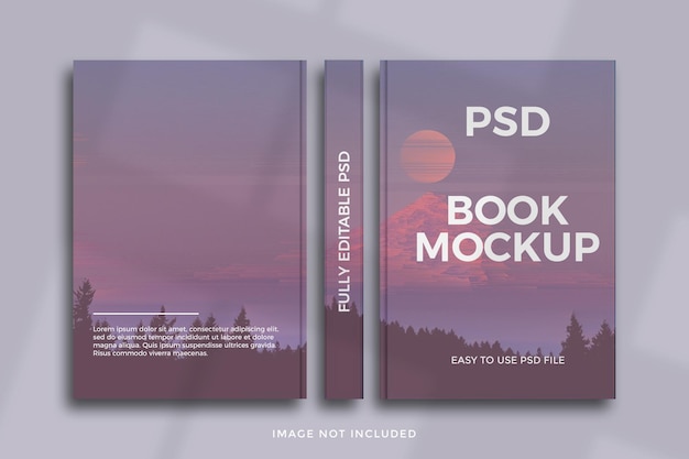 PSD drie weergaven boekomslag mockup-ontwerp