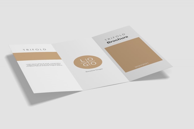 Driebladige brochure mockup