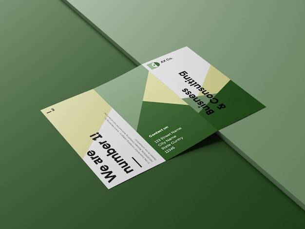 Driebladige brochure mockup