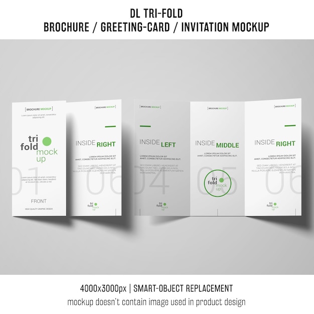 driebladige brochure of uitnodiging mockup concept