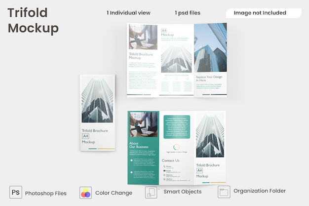 Driebladige brochuremodel premium psd