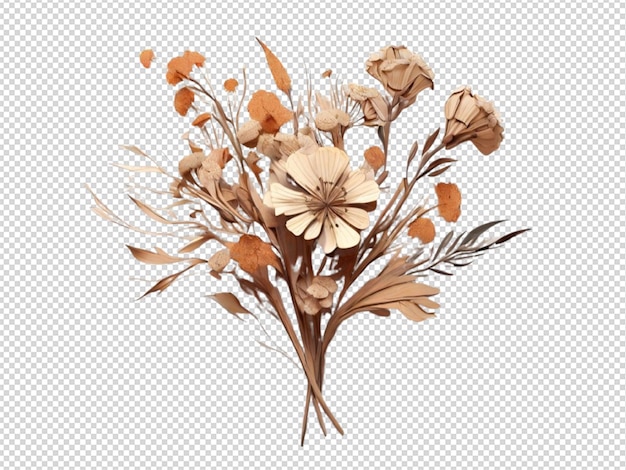 PSD dried bouquet flowers png transparent