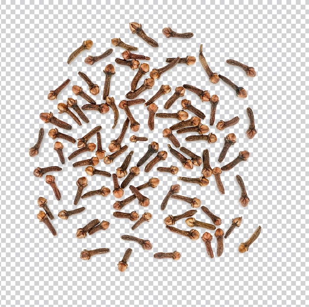 PSD dried cloves isolated premium psd top view