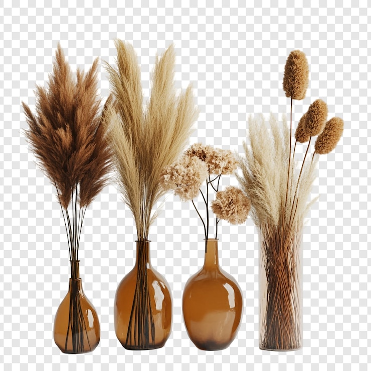 PSD dried flower arrangement in vases