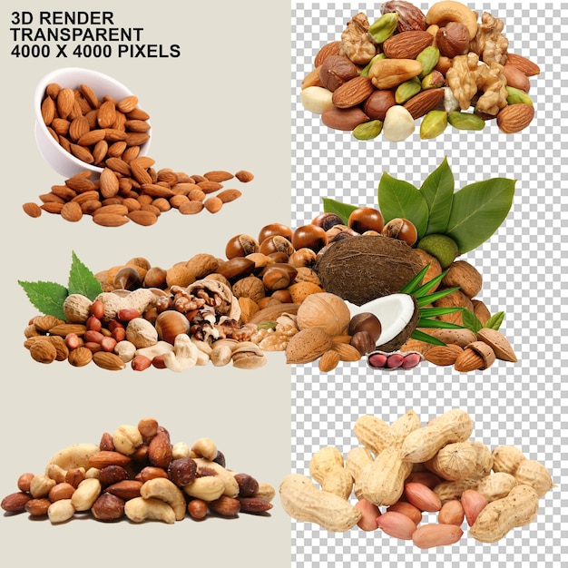 PSD dried fruit nucule hazelnut mixed nuts cashew dried fruit assorted food peanut png