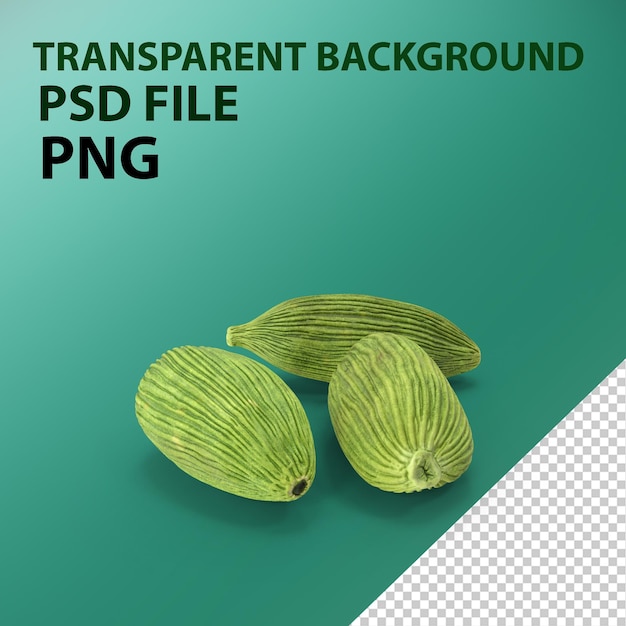 PSD dried green cardamom fruit png