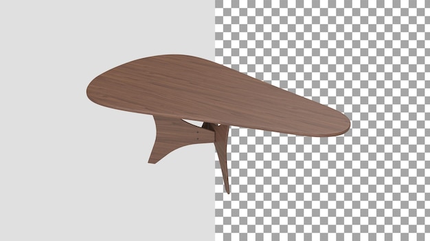 Driehoek vorm salontafel bovenaanzicht zonder schaduw 3d render