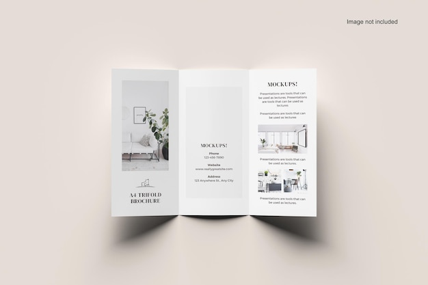 PSD drievoudige brochure a4 mockup