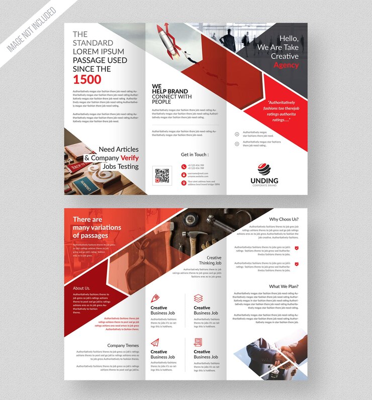 PSD drievoudige brochure psd-sjabloon