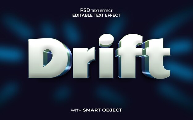 Drift-teksteffect 3d-stijl mockup-lettertype-effect