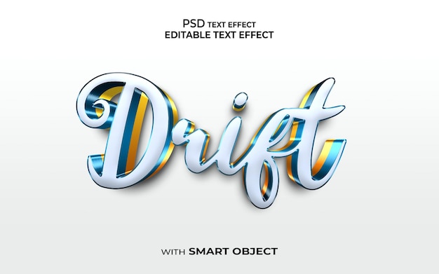 drift text effect 3d style mockup 3d