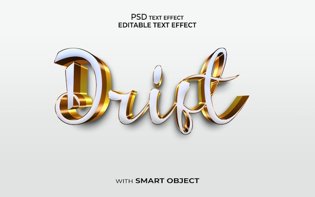 PSD effetto testo alla deriva in stile 3d mockup 3d