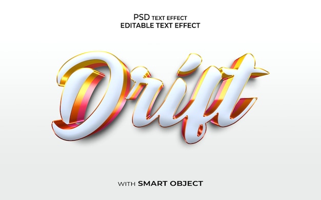 Drift text effect 3d style mockup font effect