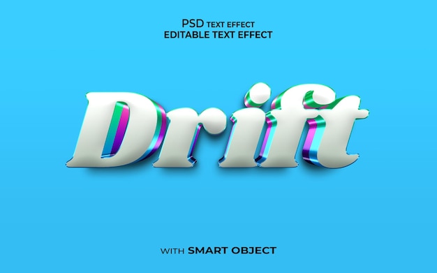 Drift text effect 3d style mockup font effect