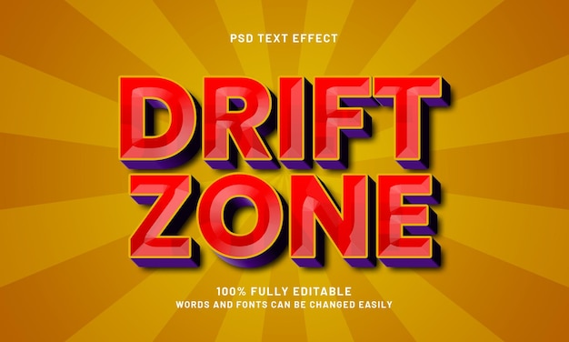 drift zone editable text effects with a race and game theme