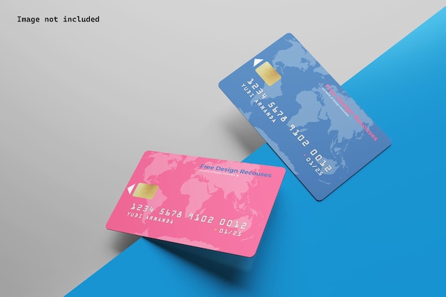 Drijvend kleurrijk creditcardmodel