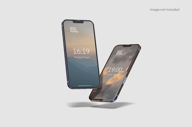 Drijvende mockups voor mobiele telefoons