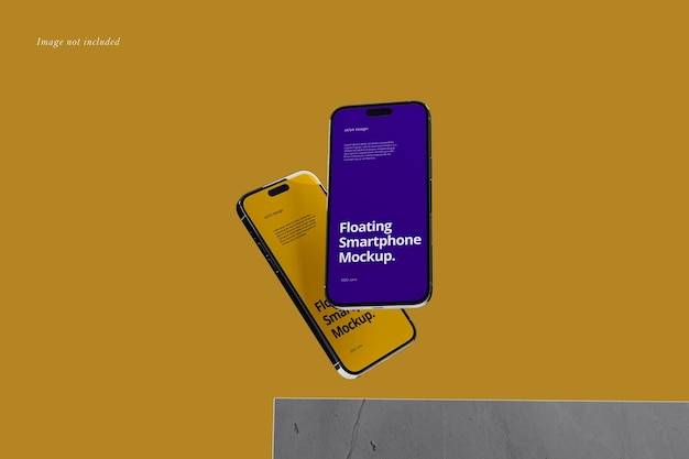 Drijvende smartphone mockup