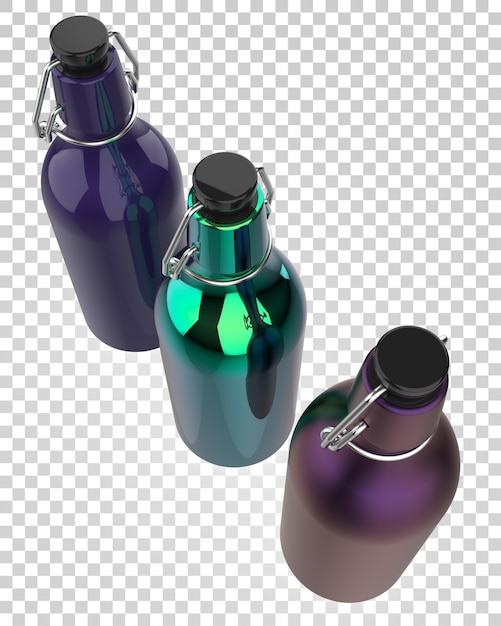 PSD drink bottle isolated on transparent background 3d rendering illustration