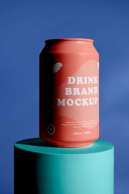 PSD drink brand  in studio mockup