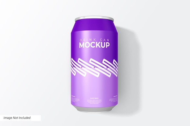 Drink can mockup top view