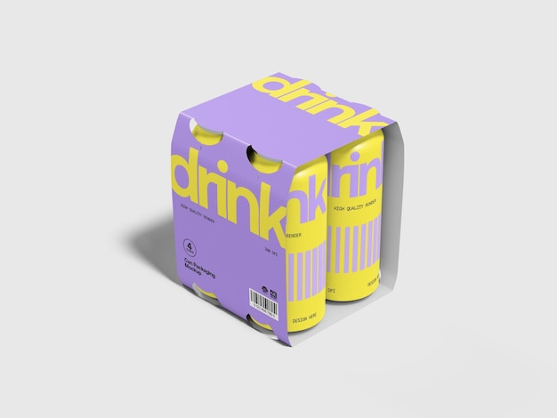 飲み物のパッケージモックアップ 3D