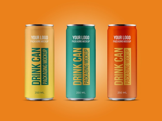 PSD drink can packaging mockups