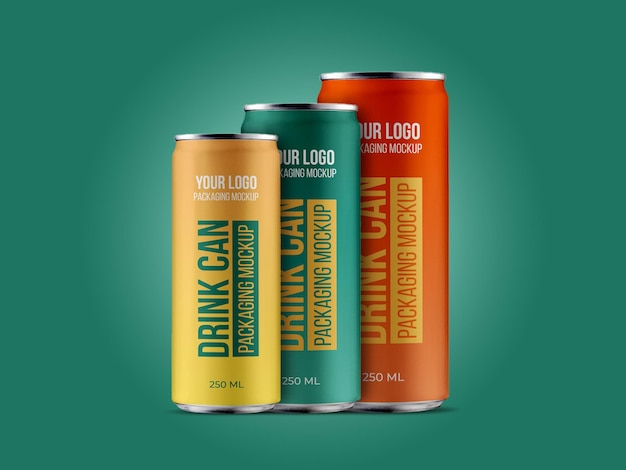 PSD drink can packaging mockups