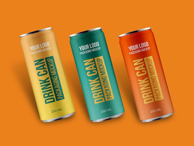 PSD drink can packaging mockups