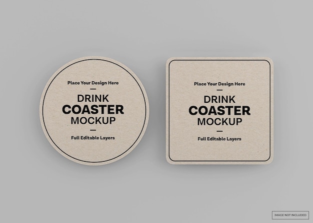 Drink Coaster Makieta Na Białym Tle Renderowania