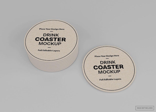 Drink coaster mockup geïsoleerde weergave