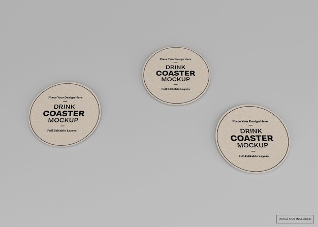 Drink coaster mockup geïsoleerde weergave