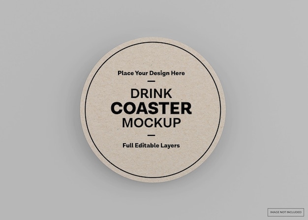 Drink coaster mockup isolated rendering