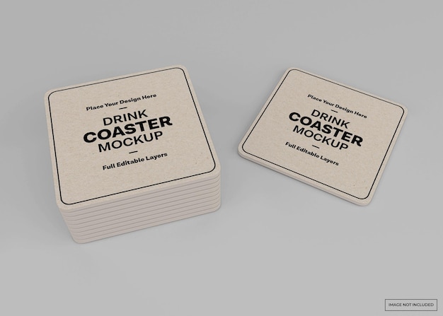 Drink coaster mockup isolated rendering