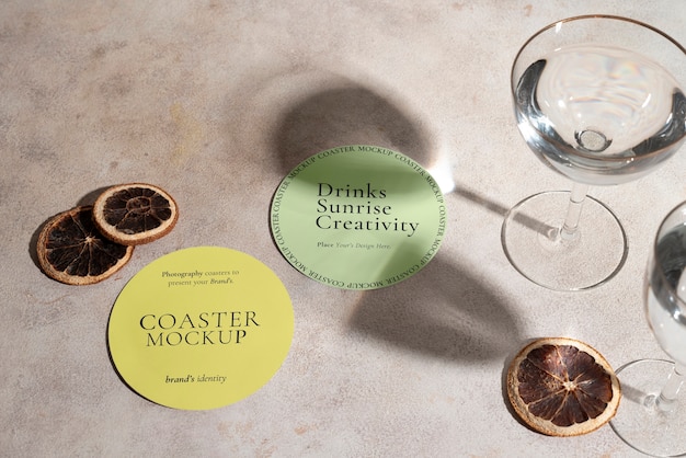 Drink coaster mockup