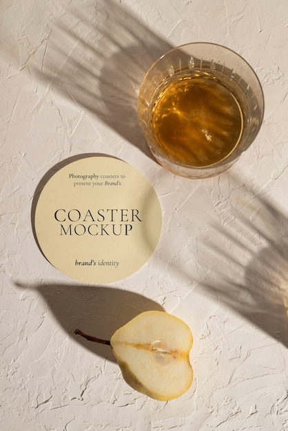 PSD drink coaster mockup