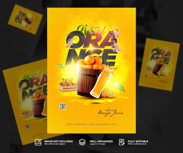 PSD drink menu promotion poster template