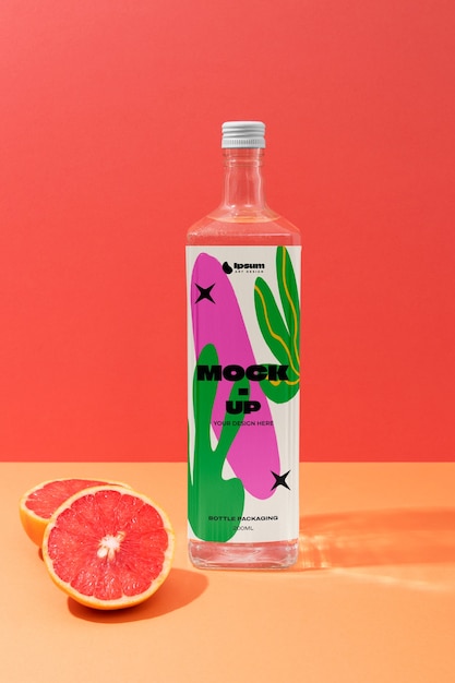 Drink mockup with fruit