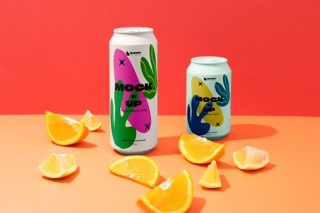 Drink mockup with fruit