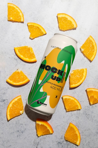 PSD drink mockup with fruit