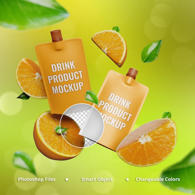 Drink sachet mockup