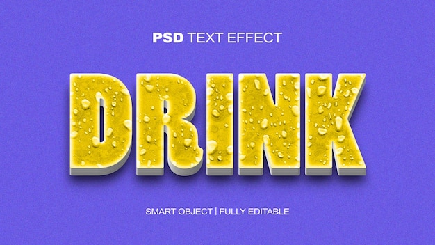 PSD drink teksteffect