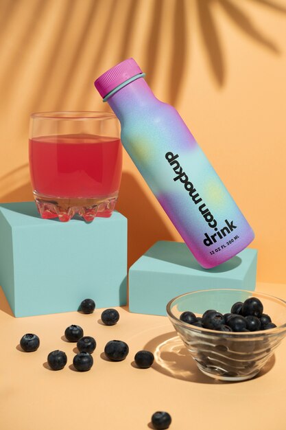 Drink with fruit  mockup